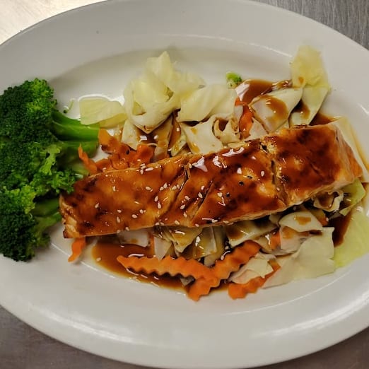 Salmon Teriyaki + Rice.